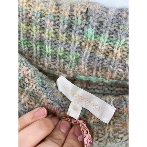 LoveShackFancy Olvera Autumn Rainbow Knit Wool Blend Jogger Lounge Pants XS NWT - Picture 6 of 7